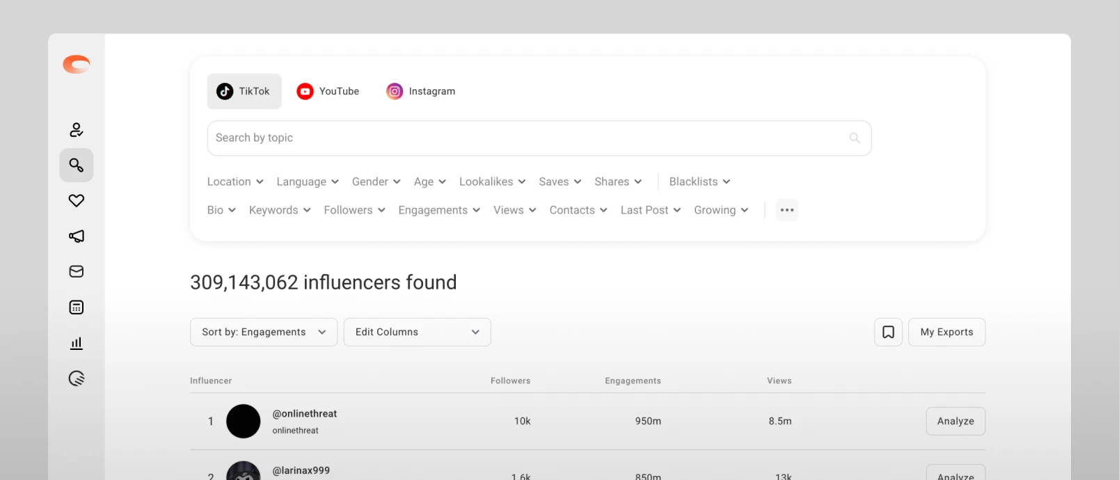 Search 375M+ creators