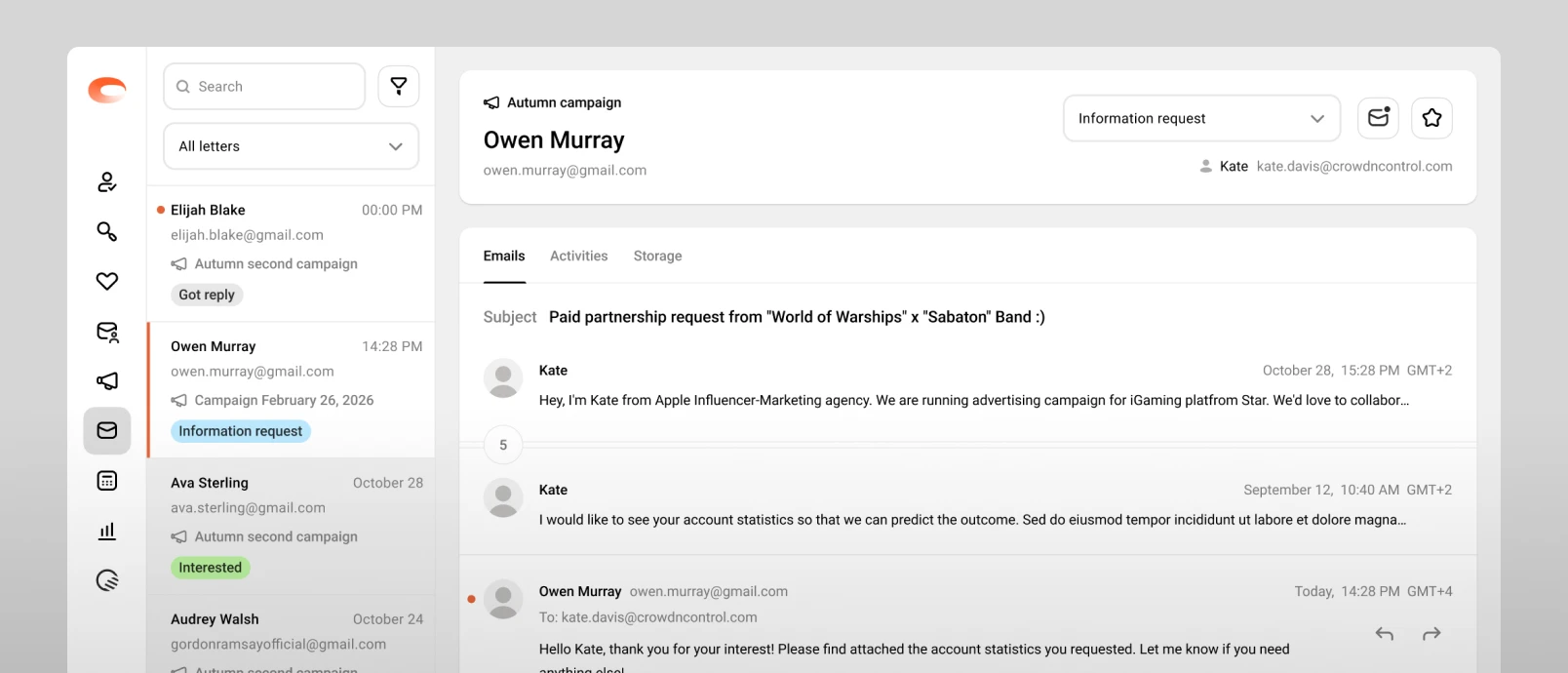 Unified inbox across mailboxes